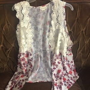 *last call* Plus size lace vest sheer boho